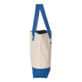 Q1300 Q-Tees 19L Zippered Tote Natural/ Royal