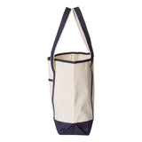 Q1500 Q-Tees 34.6L Large Canvas Deluxe Tote Natural/ Navy