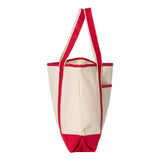 Q1500 Q-Tees 34.6L Large Canvas Deluxe Tote Natural/ Red