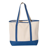 Q1500 Q-Tees 34.6L Large Canvas Deluxe Tote Natural/ Royal