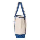 Q1500 Q-Tees 34.6L Large Canvas Deluxe Tote Natural/ Royal