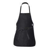 Q4250 Q-Tees Full-Length Apron with Pouch Pocket Black