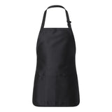 Q4250 Q-Tees Full-Length Apron with Pouch Pocket Black