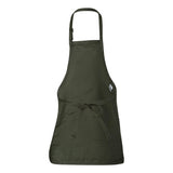 Q4250 Q-Tees Full-Length Apron with Pouch Pocket Forest