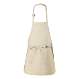 Q4250 Q-Tees Full-Length Apron with Pouch Pocket Natural