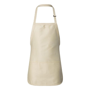 Q4250 Q-Tees Full-Length Apron with Pouch Pocket Natural