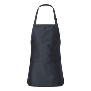 Q4250 Q-Tees Full-Length Apron with Pouch Pocket Navy