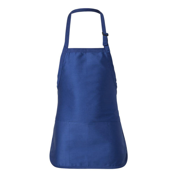 Q4250 Q-Tees Full-Length Apron with Pouch Pocket Royal