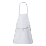 Q4250 Q-Tees Full-Length Apron with Pouch Pocket White