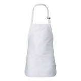 Q4250 Q-Tees Full-Length Apron with Pouch Pocket White