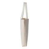 Q4400 Q-Tees 11L Canvas Tote with Contrast-Color Handles Natural/ Natural