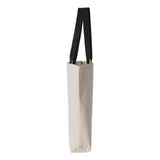 Q4400 Q-Tees 11L Canvas Tote with Contrast-Color Handles Natural/ Black