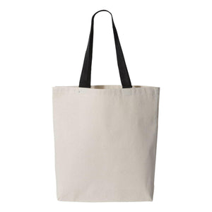 Q4400 Q-Tees 11L Canvas Tote with Contrast-Color Handles Natural/ Black