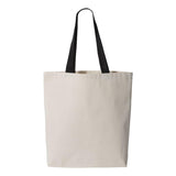 Q4400 Q-Tees 11L Canvas Tote with Contrast-Color Handles Natural/ Black