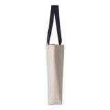 Q4400 Q-Tees 11L Canvas Tote with Contrast-Color Handles Natural/ Navy