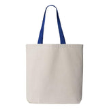 Q4400 Q-Tees 11L Canvas Tote with Contrast-Color Handles Natural/ Royal