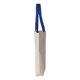 Q4400 Q-Tees 11L Canvas Tote with Contrast-Color Handles Natural/ Royal