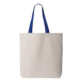 Q4400 Q-Tees 11L Canvas Tote with Contrast-Color Handles Natural/ Royal