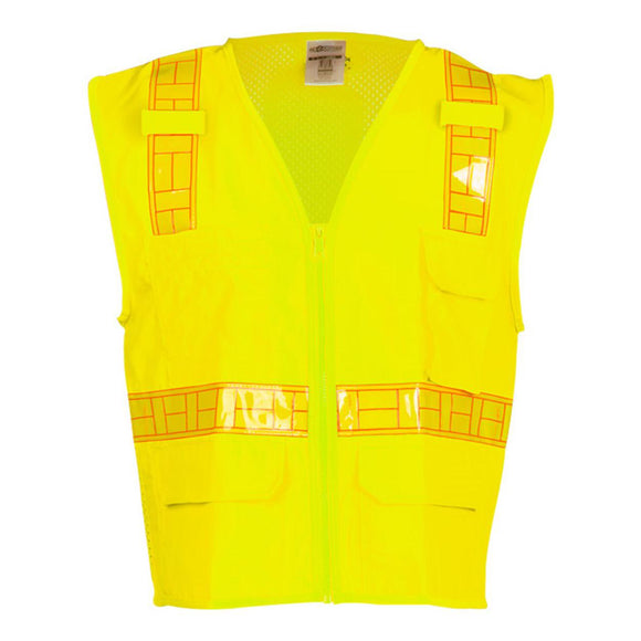 1207-1208A Kishigo Oralite® Solid Front with Mesh Back Vest Lime