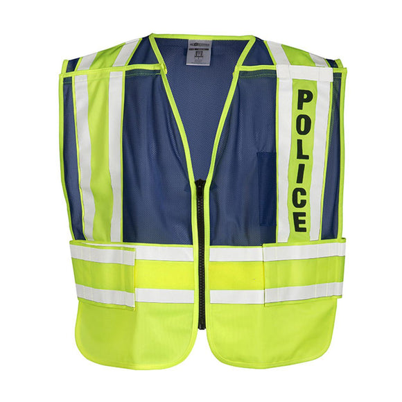 8051BZ Kishigo Police Vest Lime/ Blue