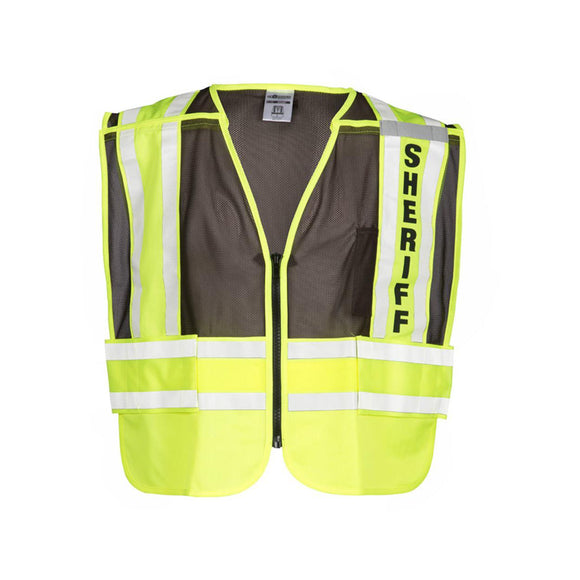 8054BZ Kishigo Sheriff Vest Lime/ Brown