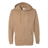 SS4500Z Independent Trading Co. Midweight Full-Zip Hooded Sweatshirt Sandstone