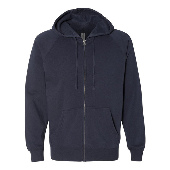 PRM33SBZ Independent Trading Co. Special Blend Raglan Full-Zip Hooded Sweatshirt Classic Navy