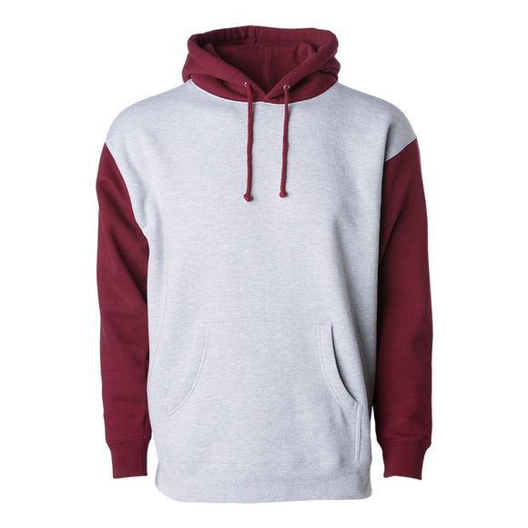 IND4000 Independent Trading Co. Heavyweight Hooded Sweatshirt Grey Heather/ Currant