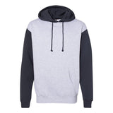 IND4000 Independent Trading Co. Heavyweight Hooded Sweatshirt Grey Heather/ Slate Blue