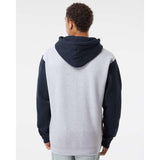 IND4000 Independent Trading Co. Heavyweight Hooded Sweatshirt Grey Heather/ Slate Blue