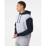 IND4000 Independent Trading Co. Heavyweight Hooded Sweatshirt Grey Heather/ Slate Blue