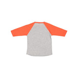 3330 Rabbit Skins Toddler Baseball Fine Jersey Three-Quarter Sleeve Tee Vintage Heather/ Vintage Orange