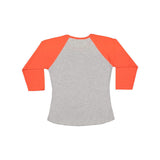 3530 LAT Women's Baseball Fine Jersey Three-Quarter Sleeve Tee Vintage Heather/ Vintage Orange