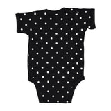 4400 Rabbit Skins Infant Baby Rib Bodysuit Black/ White Dot