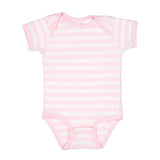 4400 Rabbit Skins Infant Baby Rib Bodysuit Ballerina/ White Stripe