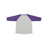 3830 LAT Curvy Collection Women's Baseball Three-Quarter Sleeve Tee Vintage Heather/ Vintage Purple