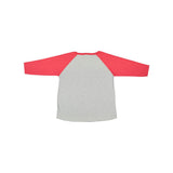 3830 LAT Curvy Collection Women's Baseball Three-Quarter Sleeve Tee Vintage Heather/ Vintage Red