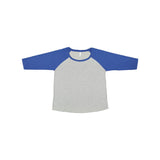 3830 LAT Curvy Collection Women's Baseball Three-Quarter Sleeve Tee Vintage Heather/ Vintage Royal