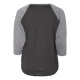 3830 LAT Curvy Collection Women's Baseball Three-Quarter Sleeve Tee Vintage Smoke/ Granite Heather