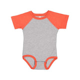 4430 Rabbit Skins Infant Baseball Fine Jersey Bodysuit Vintage Heather/ Vintage Orange