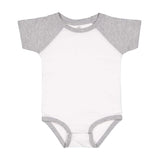 4430 Rabbit Skins Infant Baseball Fine Jersey Bodysuit White/ Vintage Heather