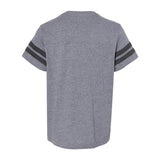 6137 LAT Youth Football Fine Jersey Tee Granite Heather/ Vintage Smoke