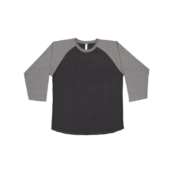 6930 LAT Baseball Fine Jersey Three-Quarter Sleeve Tee Vintage Smoke/ Granite Heather