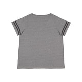 3837 LAT Curvy Collection Women's Vintage Football T-Shirt Granite Heather/ Vintage Smoke