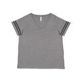 3837 LAT Curvy Collection Women's Vintage Football T-Shirt Granite Heather/ Vintage Smoke