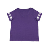 3837 LAT Curvy Collection Women's Vintage Football T-Shirt Vintage Purple/ White