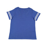 3837 LAT Curvy Collection Women's Vintage Football T-Shirt Vintage Royal/ White