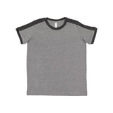 6132 LAT Youth Retro Ringer Fine Jersey Tee Granite Heather/ Vintage Smoke