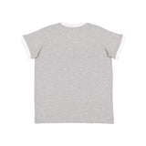 6132 LAT Youth Retro Ringer Fine Jersey Tee Heather/ White