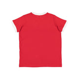 6132 LAT Youth Retro Ringer Fine Jersey Tee Red/ White